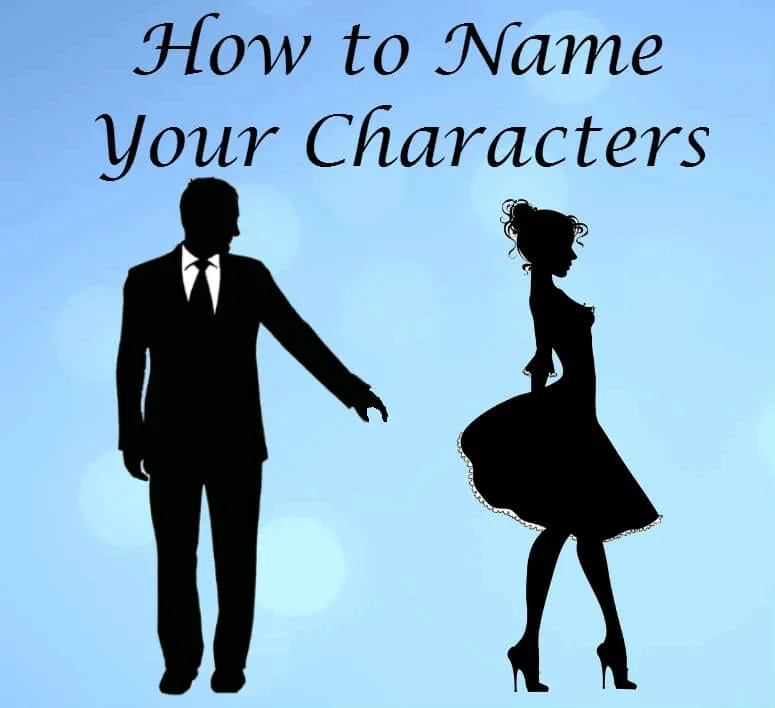 Silhouettes of two characters under the words how to name your characters
